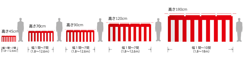 綿地紅白幕（180cm×7.2m）紐付：式典・イベント・卒業式・入学式で、使用される紅白幕 - 3